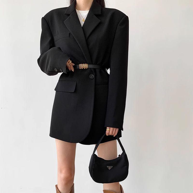 One Buttoned Plain Blazer Product Image
