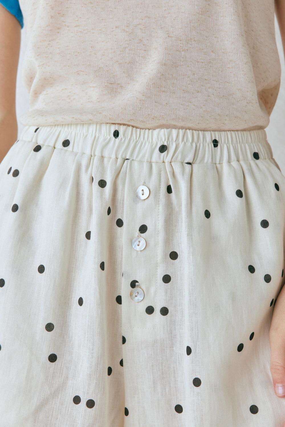 Eliza Linen Shorts Dot Product Image