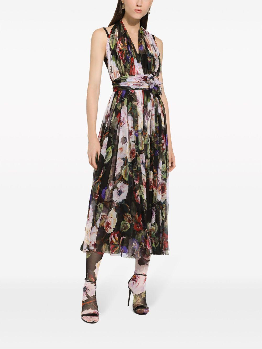 floral-print silk midi dress Product Image