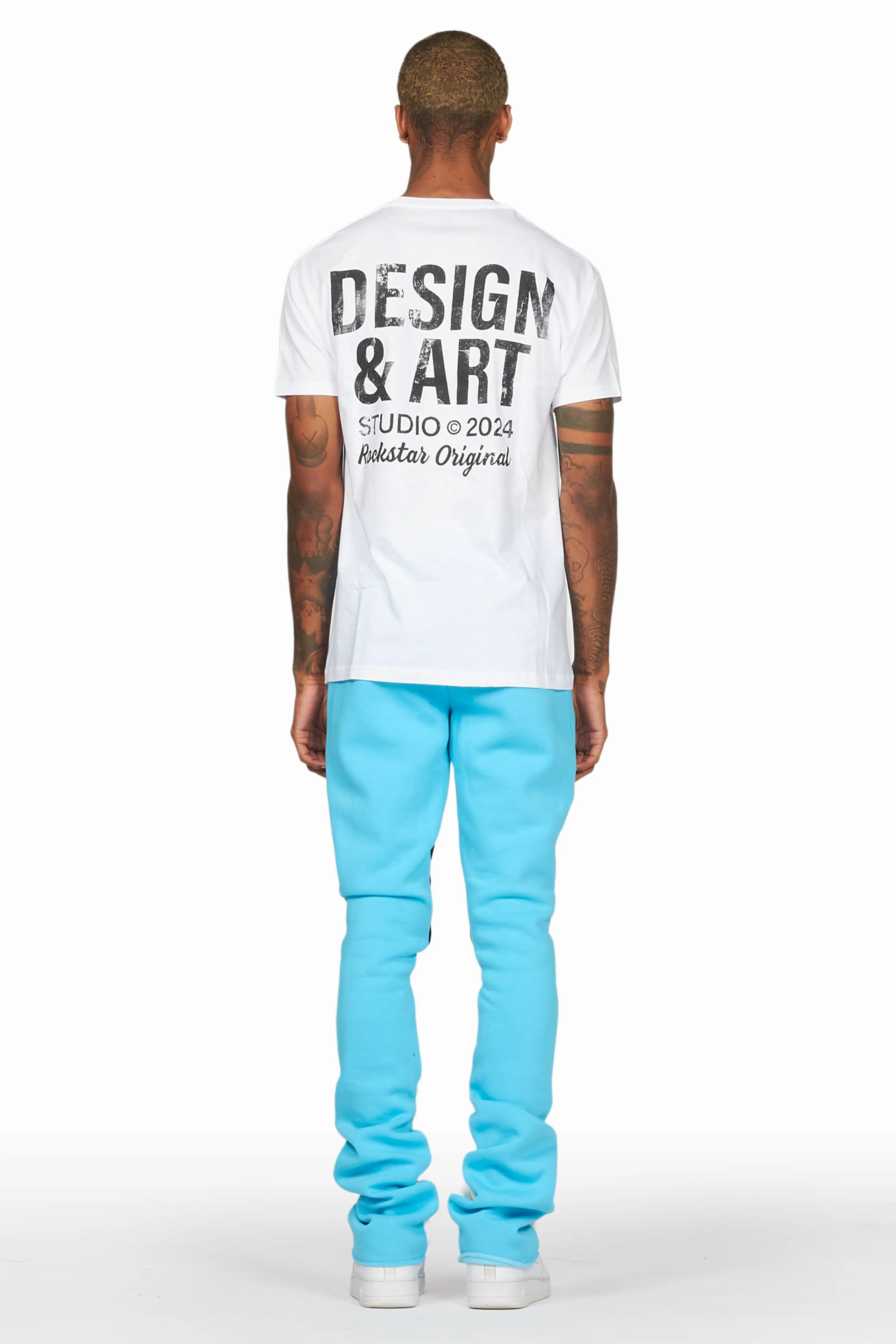 Mancha Blue T-Shirt Stacked Flare Track Set Male Product Image