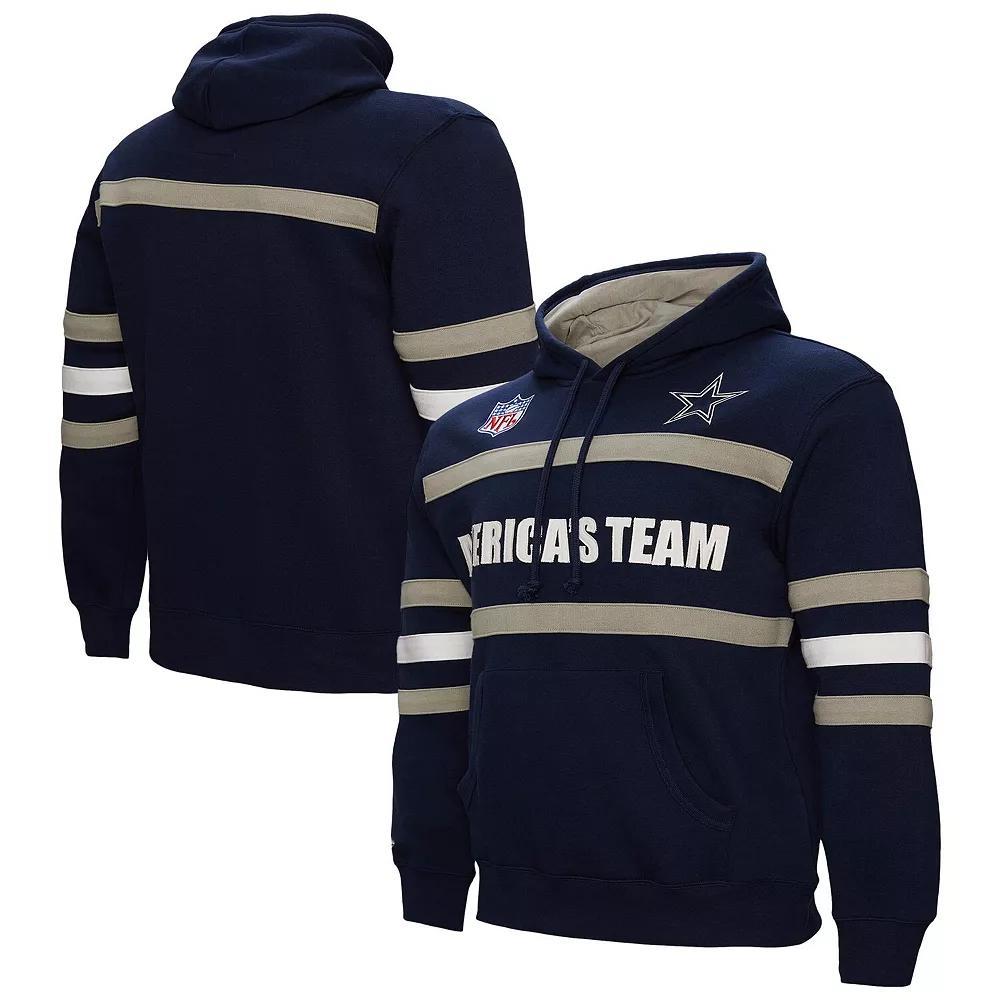 Men's Mitchell & Ness  Navy Dallas Cowboys America's Team Head Coach Pullover Hoodie, Size: 3XL, Blue Product Image