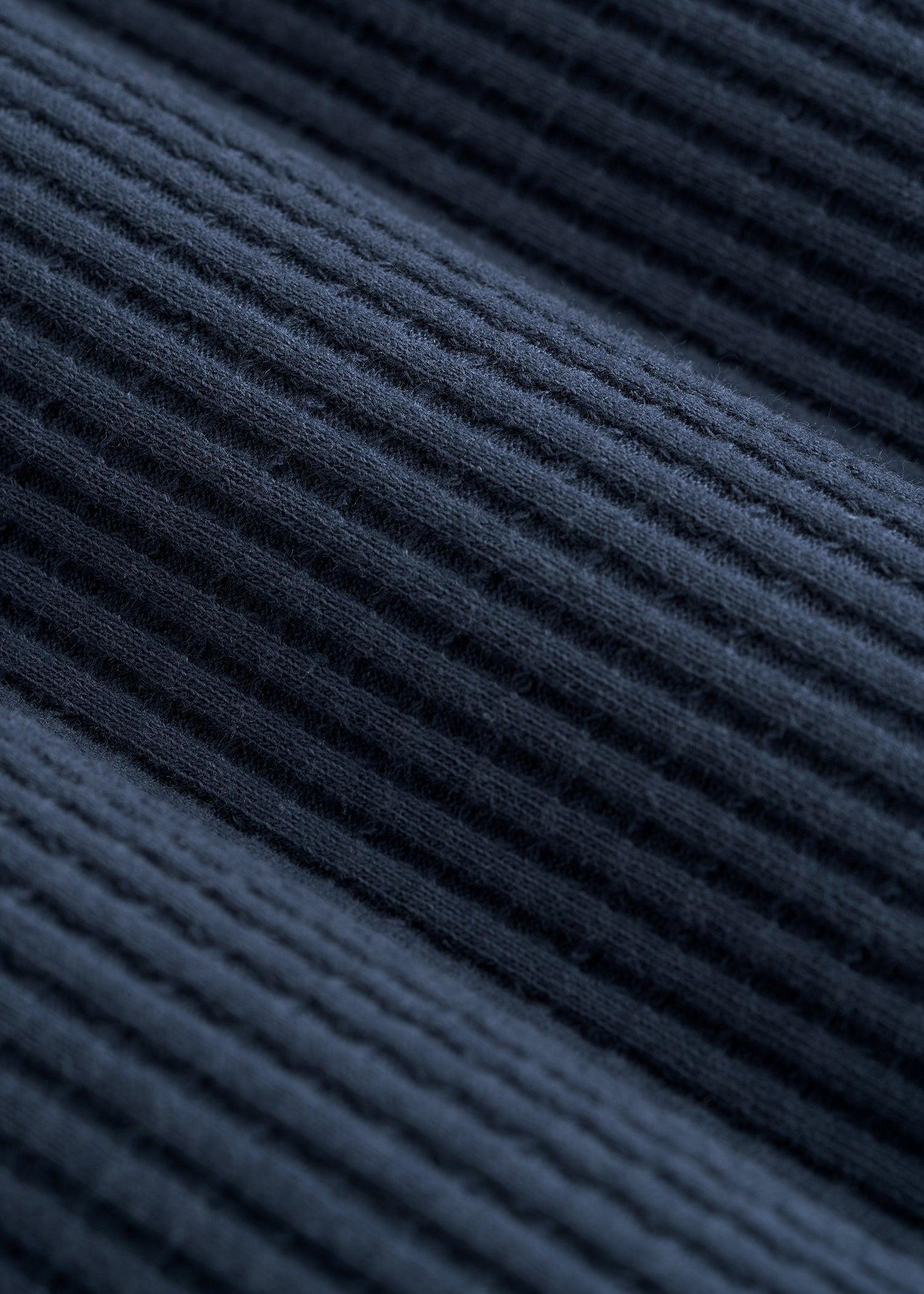 LJ&S Waffle Knit Crewneck Shirt for Tall Men in Evening Blue Product Image