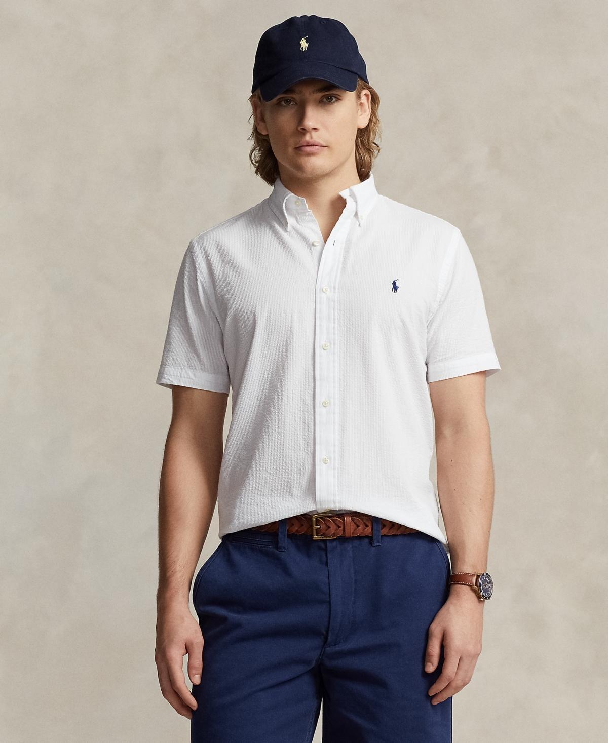 Mens Prepster Seersucker Untucked-Length Shirt Product Image