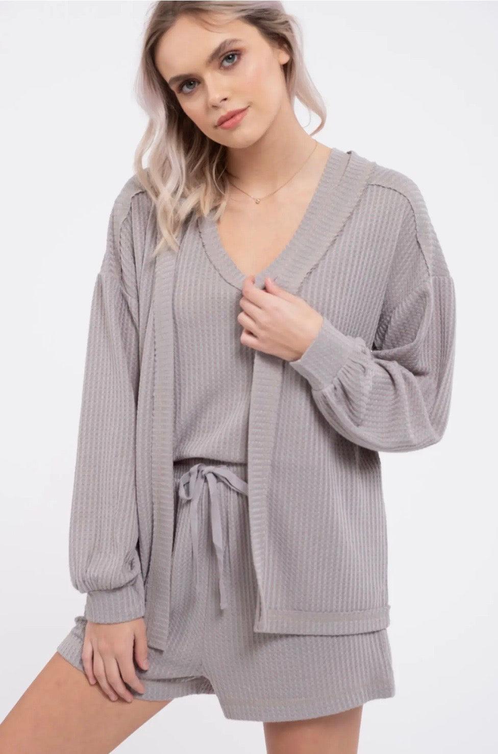 Reverse Stitched Open Front Cardigan Product Image