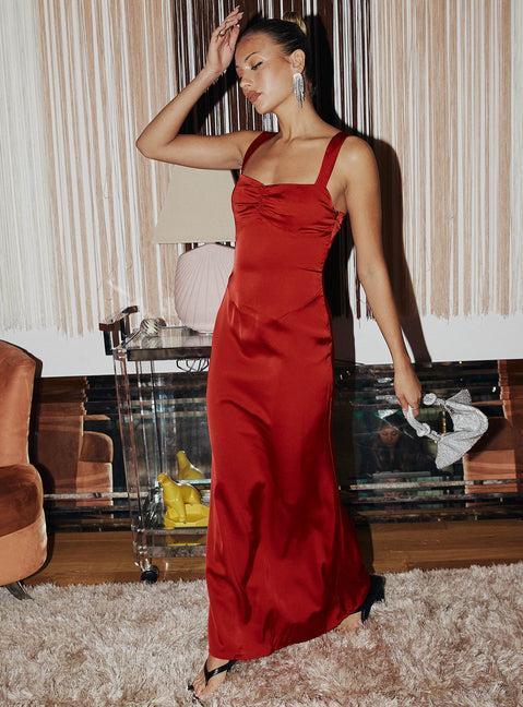 Strauss Maxi Dress Red Product Image