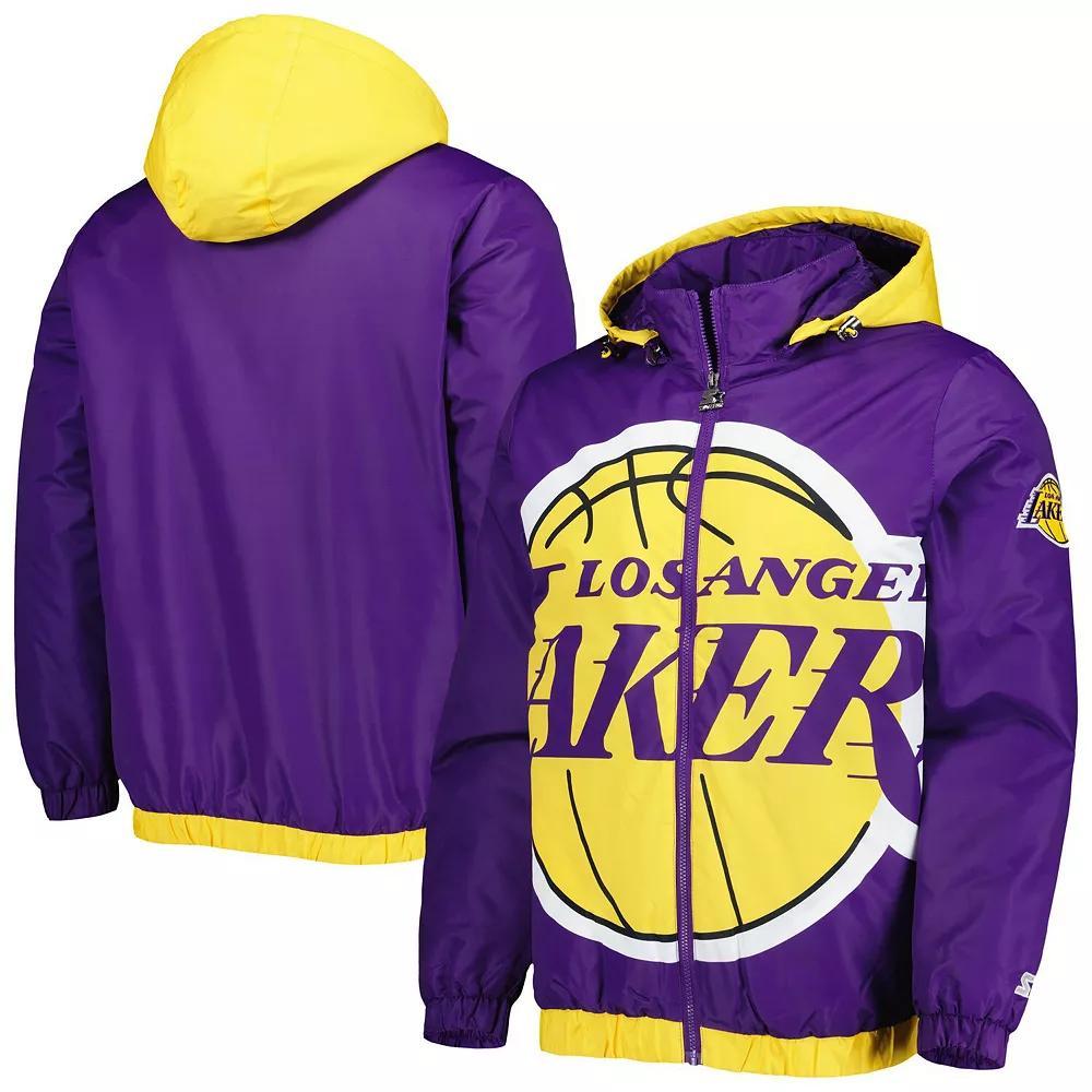 Men's Starter Purple Los Angeles Lakers The Triple Double Full-Zip Hoodie Jacket, Size: Medium Product Image