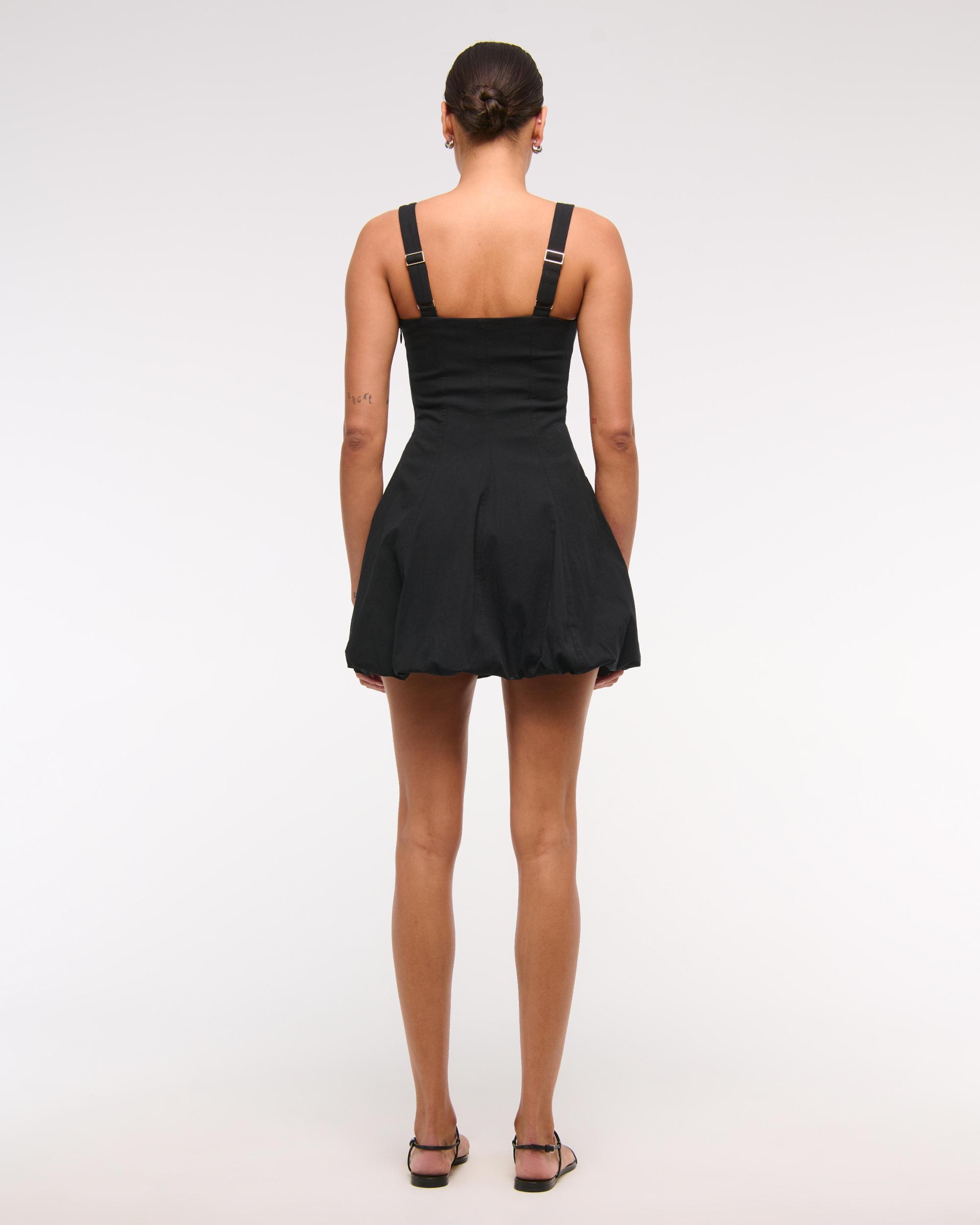 The A&F Mila Bubble Hem Mini Dress Product Image