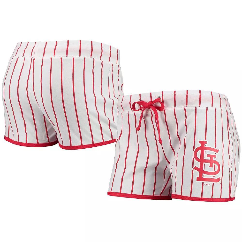 Women's Concepts Sport White St. Louis Cardinals Vigor Pinstripe Sleep Shorts, Size: XL Product Image