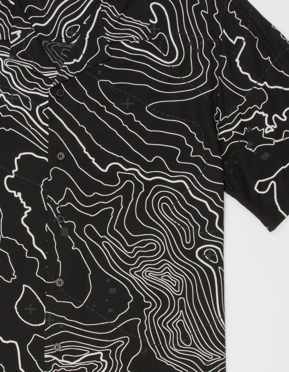 RSQ Mens Terrain Rayon Camp Shirt - BLACK Product Image