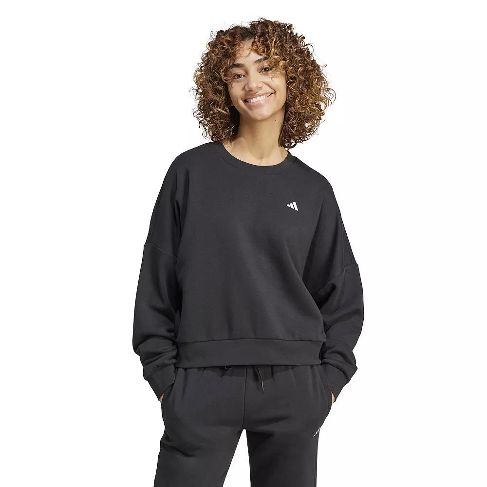 Women's adidas Essentials Feel Cozy Sportswear Sweatshirt, Size: Large, Black Product Image