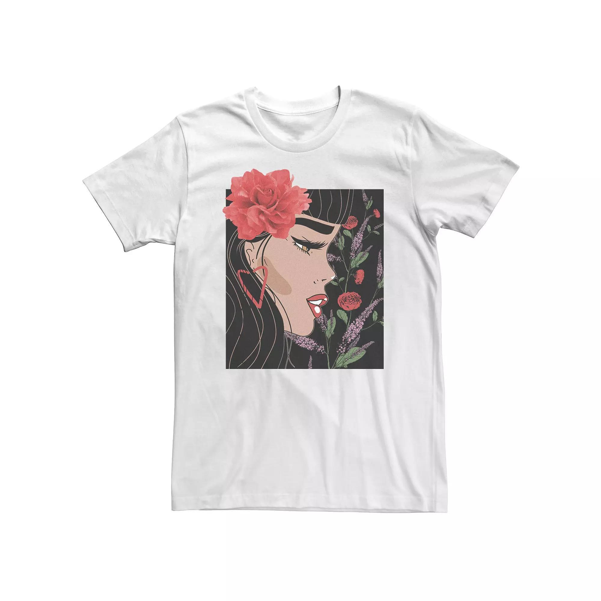 Big & Tall Trendy Latina Rose Profile Tee, Men's, Size: 3XL Tall, White Product Image