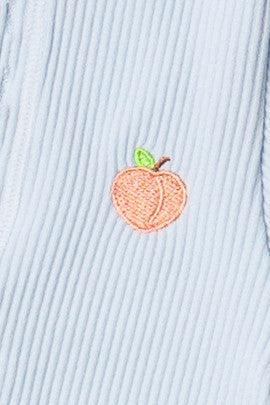 Embroidered Patch Sporty Notch Neck Seamless Tee Product Image