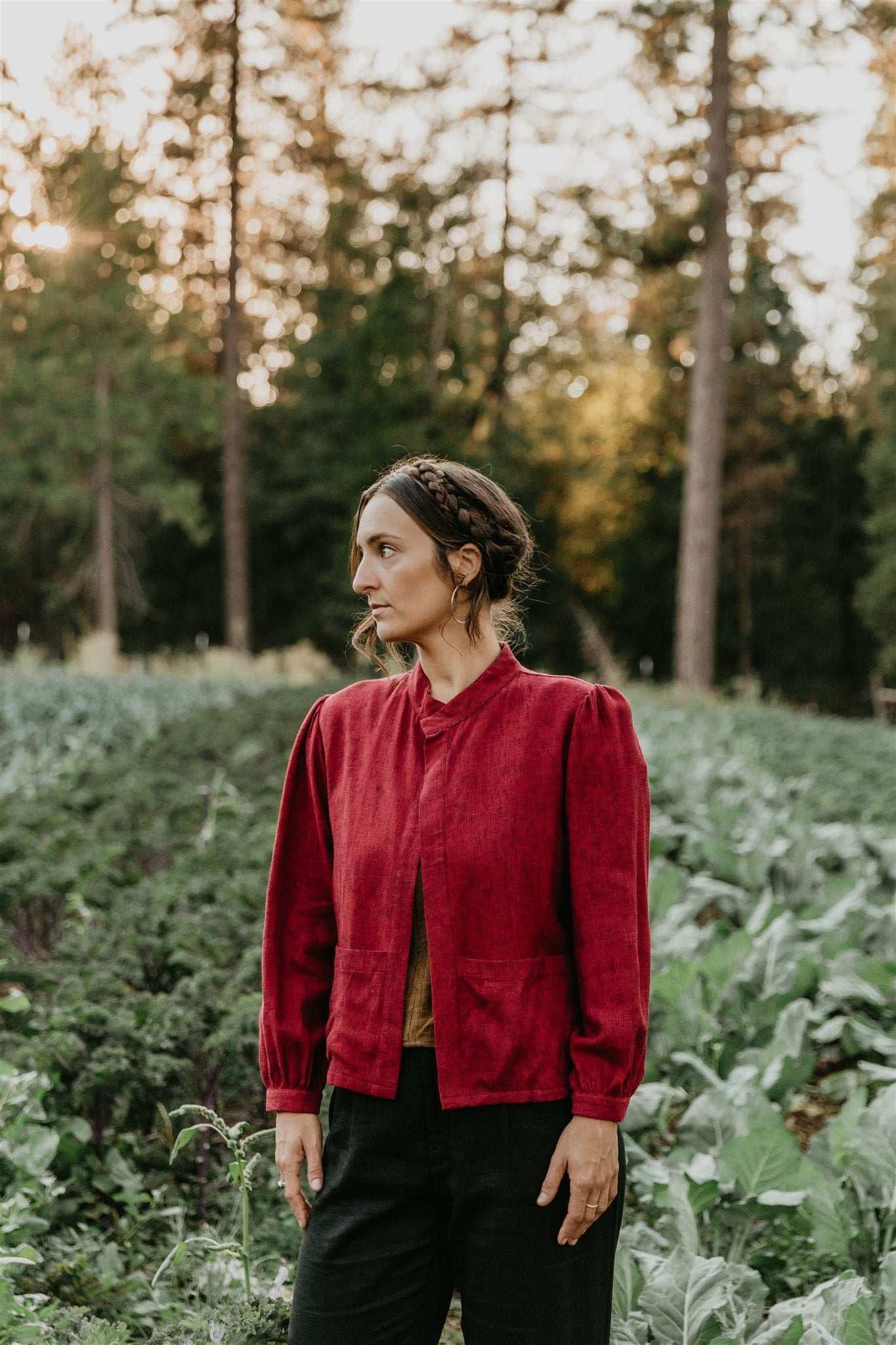 Jane Jacket in Ruby Checker Product Image