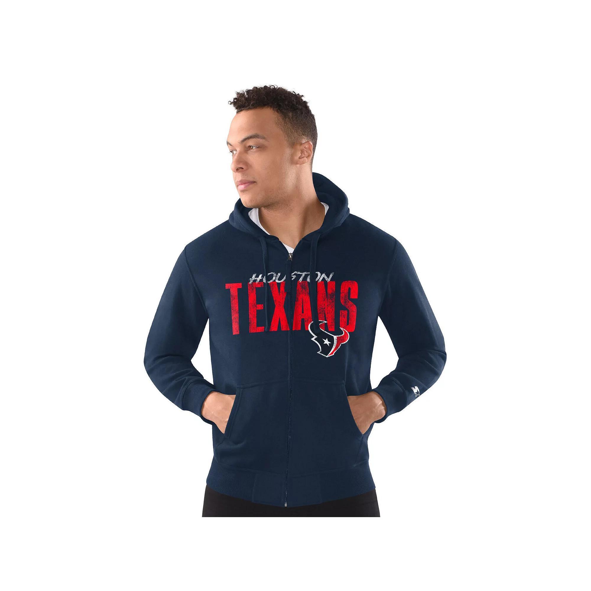 Men's Starter  Navy Detroit Tigers Distressed Full-Zip Hooded Jacket, Size: 2XL, Blue Product Image