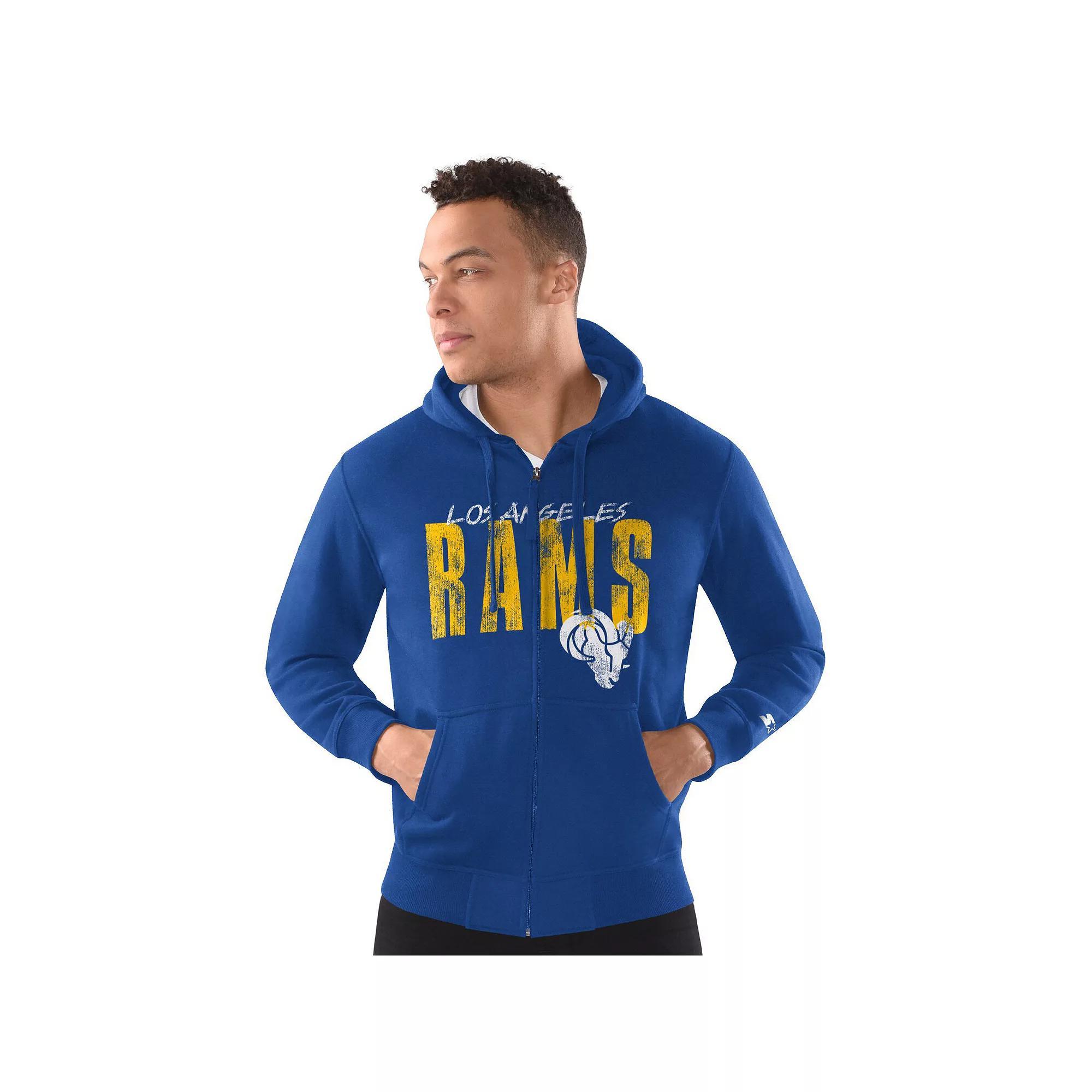 Men's Starter Black Pittsburgh Steelers Distressed Classic Full-Zip Hoodie, Size: 3XL Product Image
