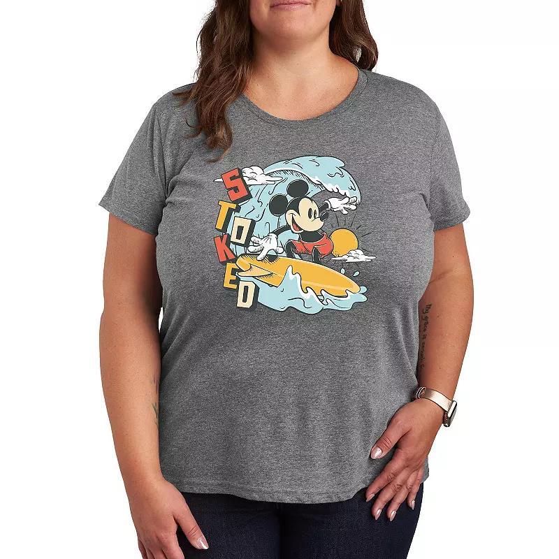 Disneys Mickey Mouse Plus Stoked Graphic Tee, Womens Product Image
