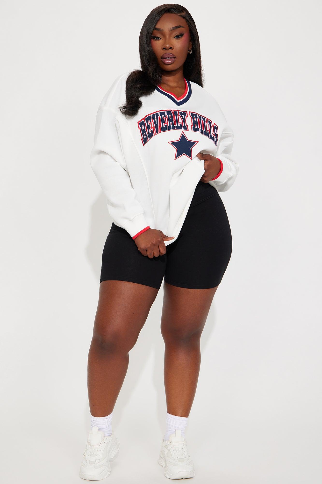 Beverly Hills Varsity Sweatshirt - White Product Image