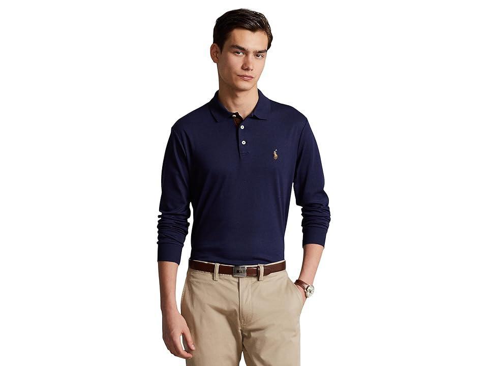 Polo Ralph Lauren Long Sleeve Polo Shirt Marl Heather) Men's Clothing Product Image