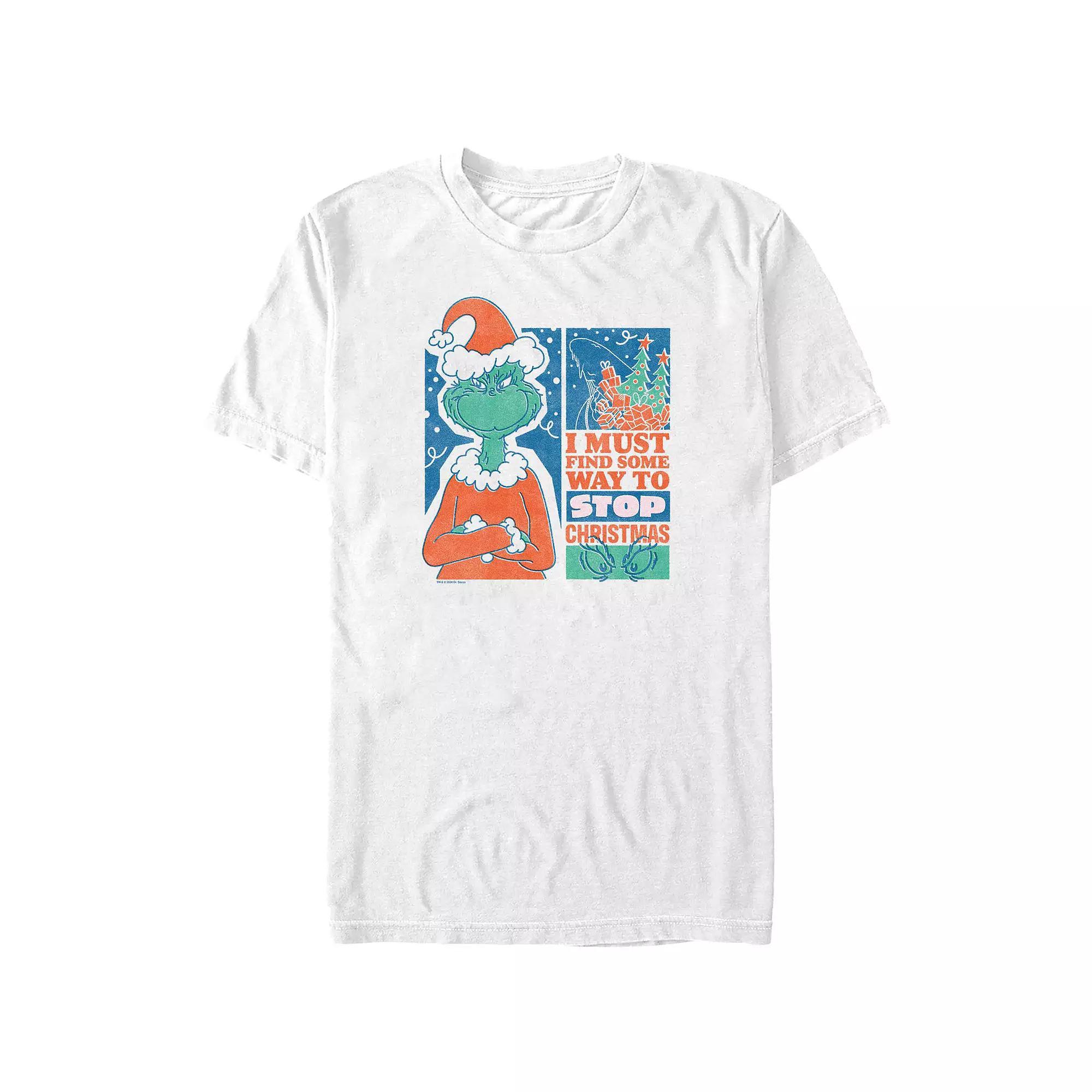 Big & Tall Dr. Seuss Grinch Must Stop Christmas Graphic Tee, Men's, Size: 4XL Tall, White Product Image