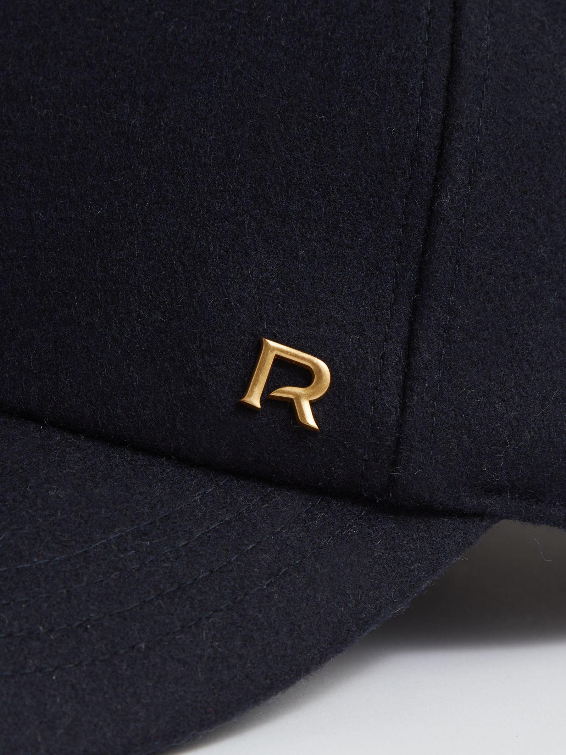 Wool-Blend Flannel Baseball Cap in Navy Product Image