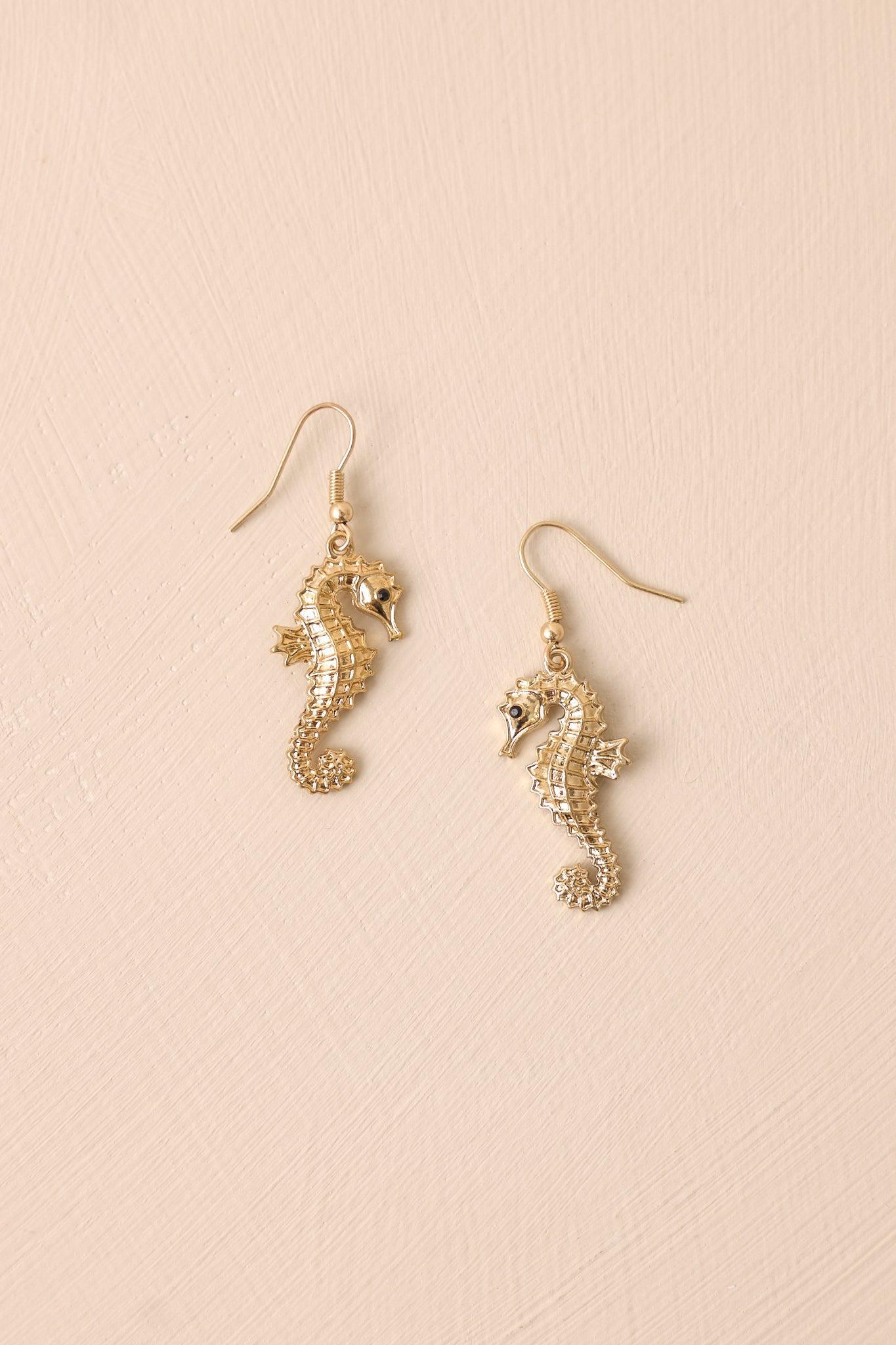 Into The Deep Gold Seahorse Earrings Product Image