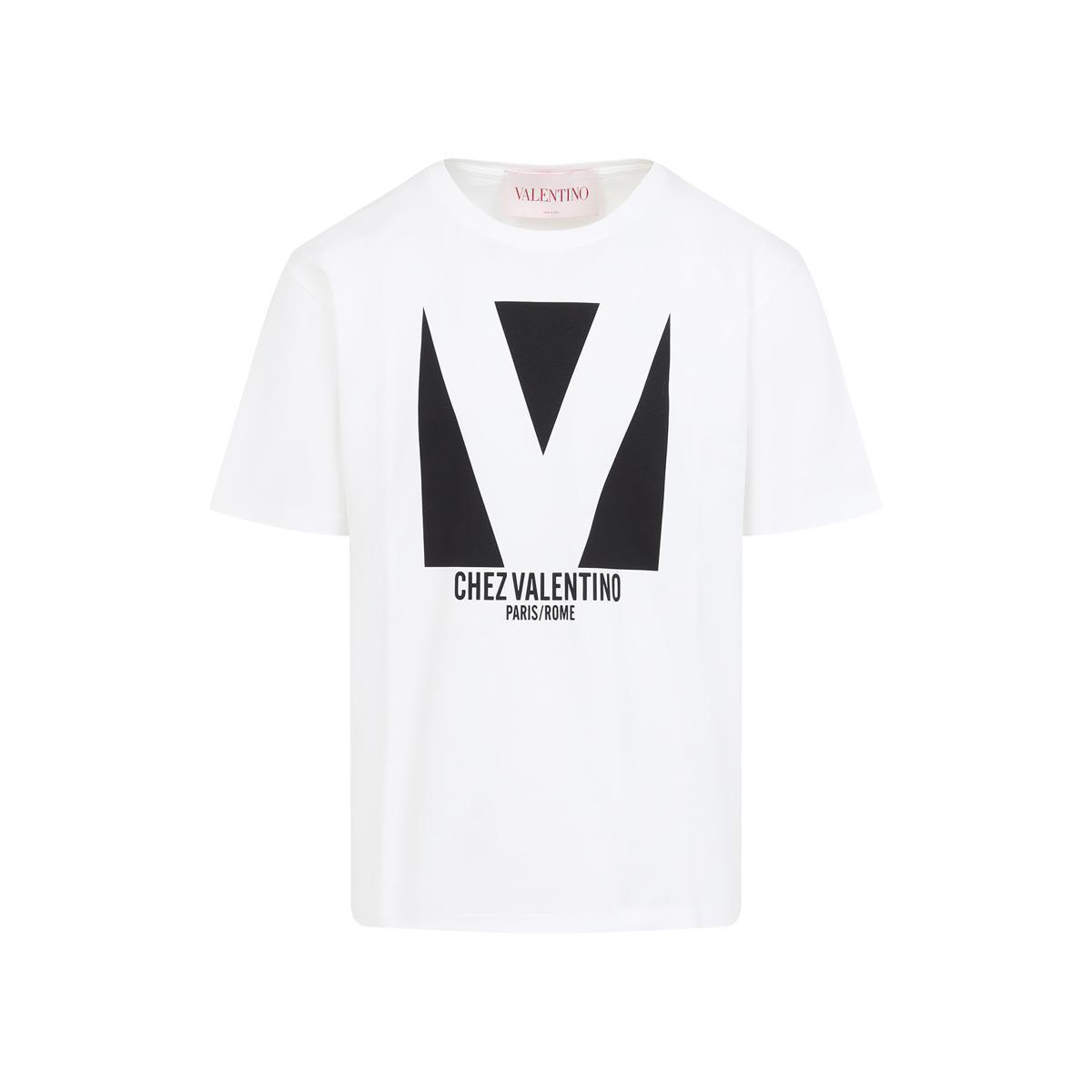 VALENTINO Mens Avorio Logo-print Crew-neck Cotton-jersey T-shirt Product Image