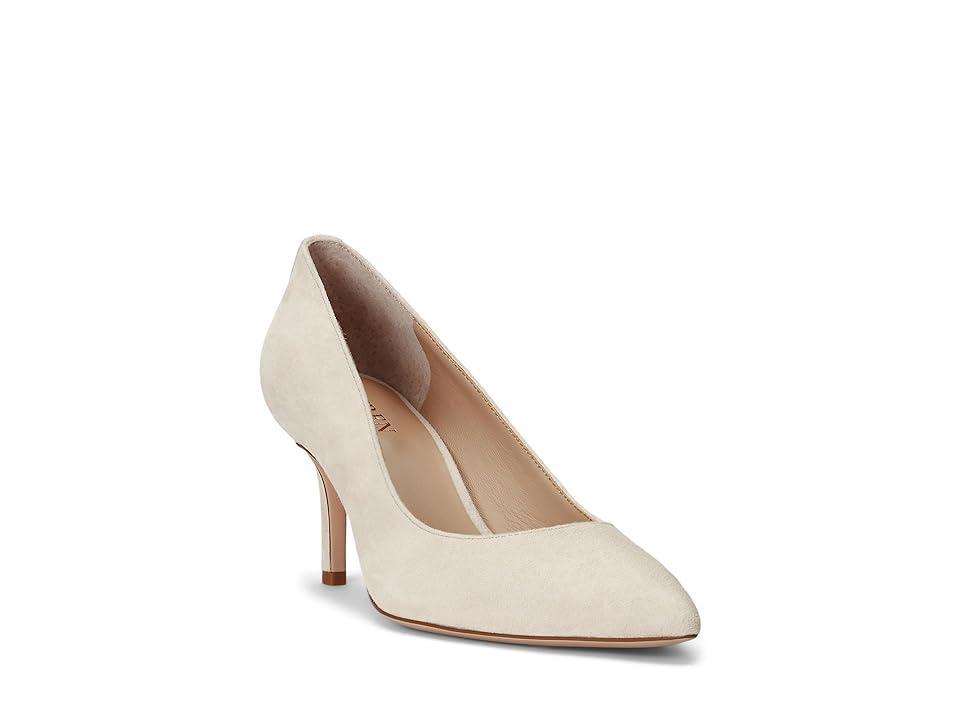 Lauren Ralph Lauren Lanette Suede Pump (Explorer Sand) High Heels Product Image