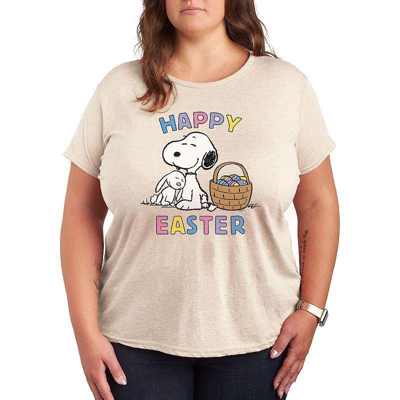 Plus Peanuts Snoopy And Bunny Graphic Tee, Womens Product Image