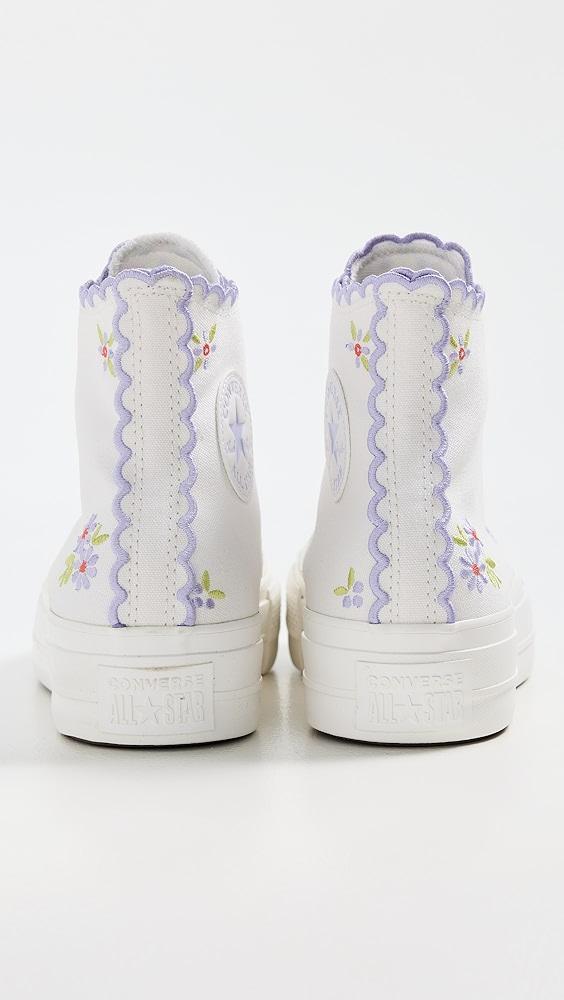 Converse Chuck Taylor All Star Lift Platform Embroidered Flowers Sneakers | Shopbop Product Image
