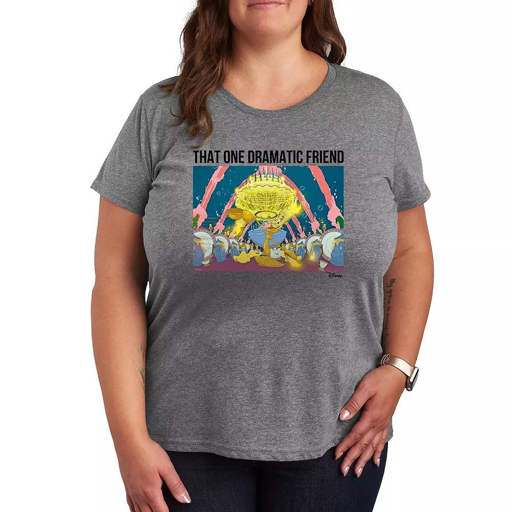 Disneys Beauty and the Beast Plus Dramatic Friend Meme Graphic Tee, Womens Product Image