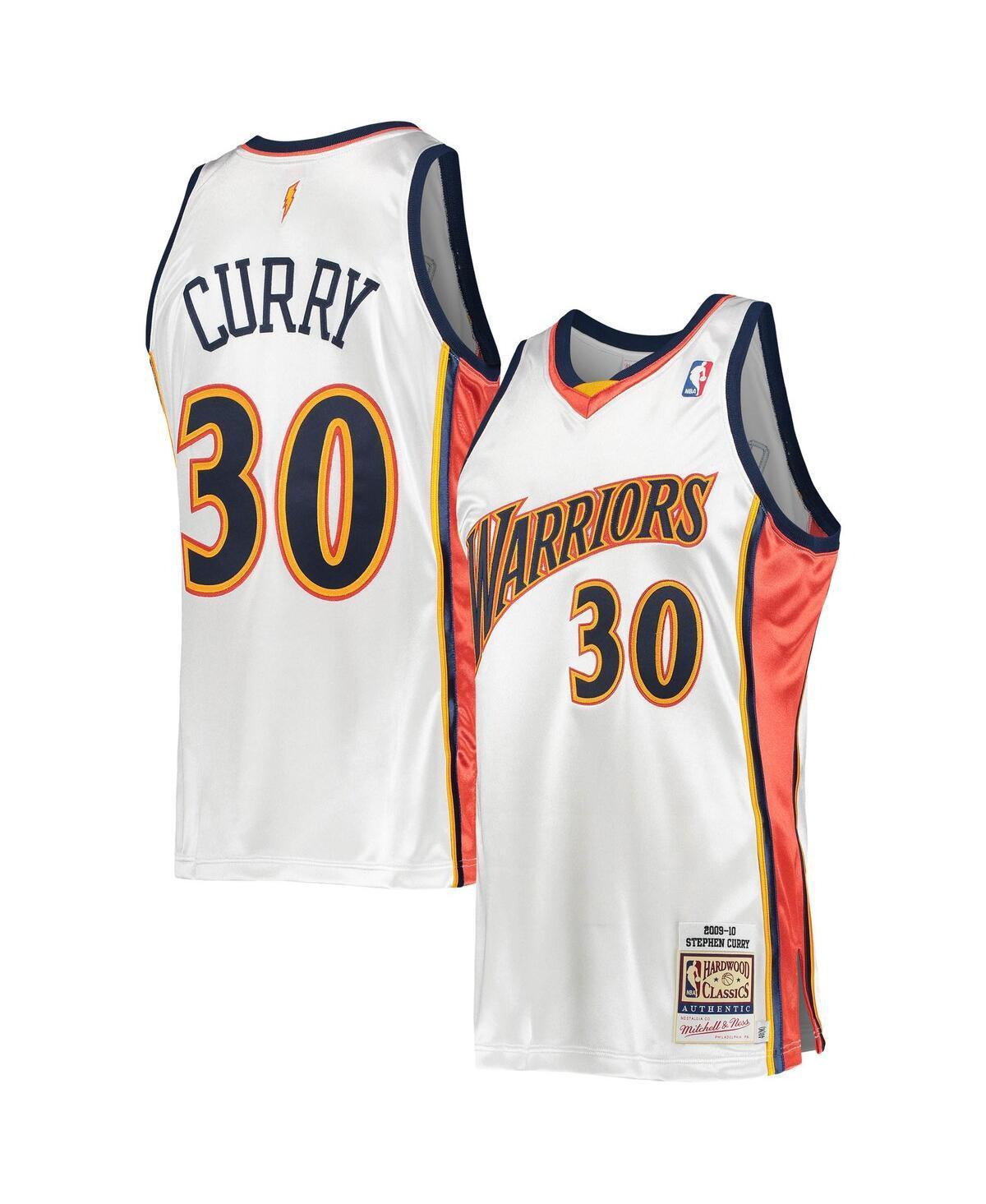 Men's Mitchell & Ness Stephen Curry White Golden State Warriors 2009-10 Hardwood Classics Authentic Player Jersey, Size: 2XL Product Image