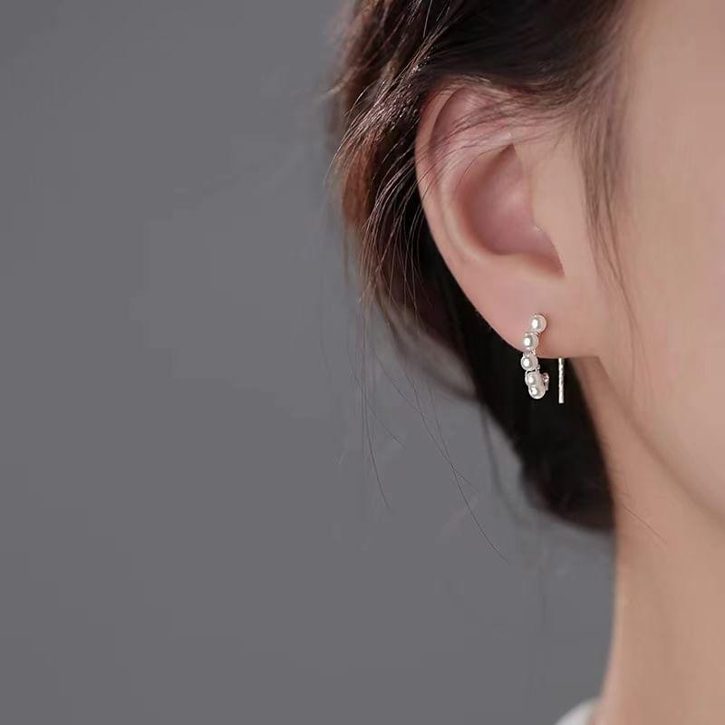 Faux Pearl Hoop Earring Product Image