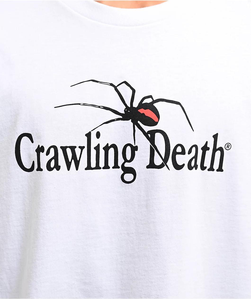 Crawling Death Spider Logo White T-Shirt Product Image