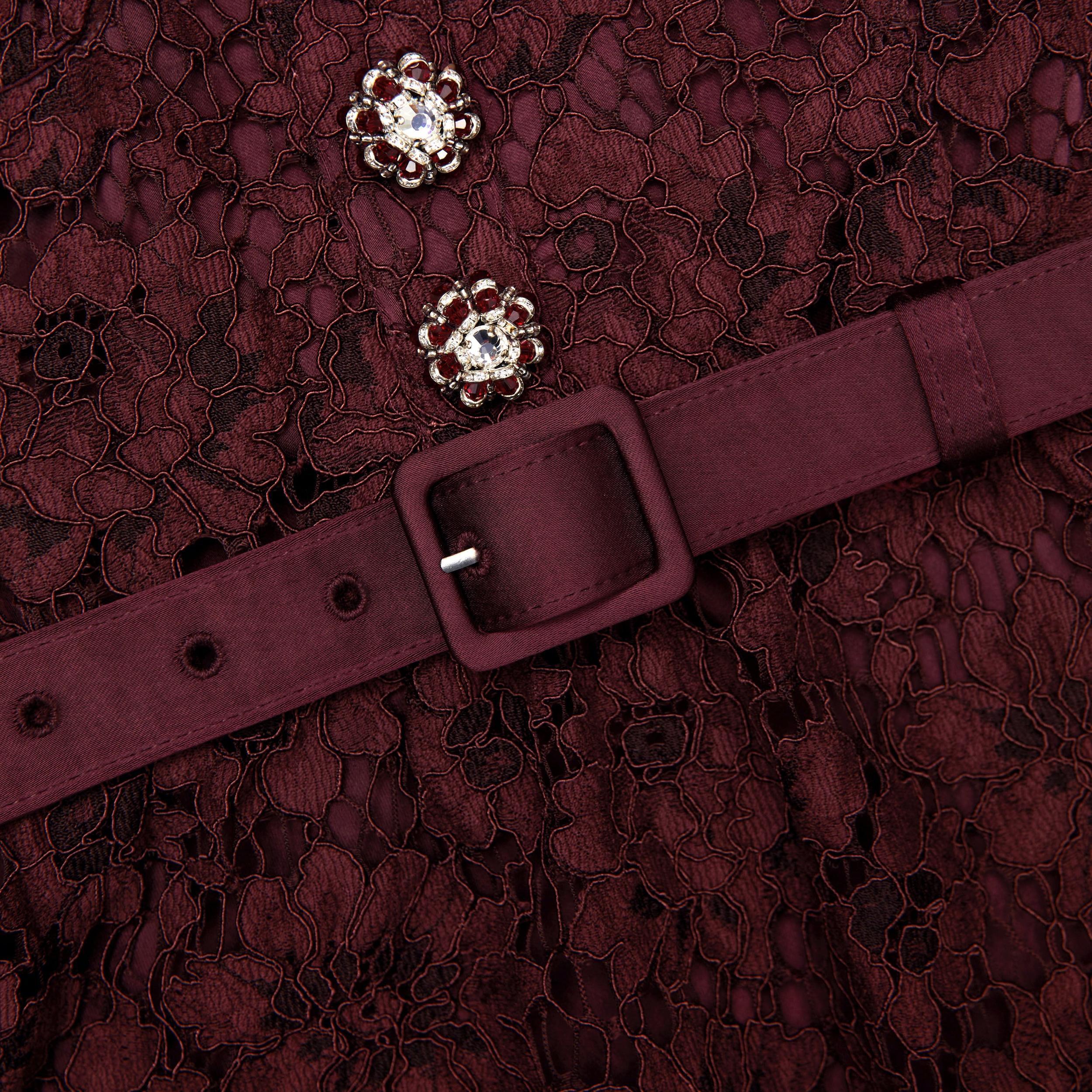 Burgundy Lace Satin Maxi Dress Product Image