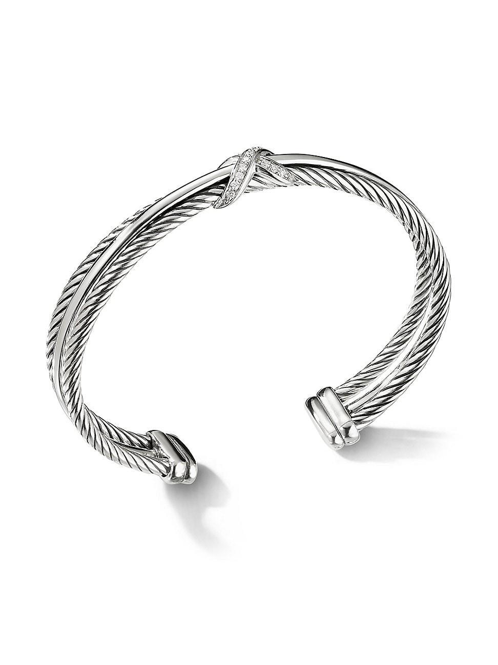 X Crossover Cuff with Diamonds Product Image