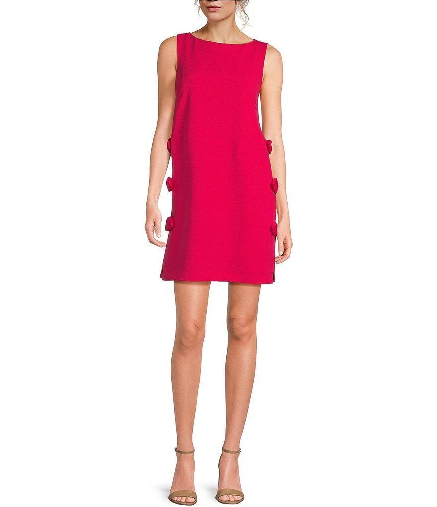 Trina Turk Arlette Boat Neck Sleeveless Side Bow Detail Sheath Dress Product Image