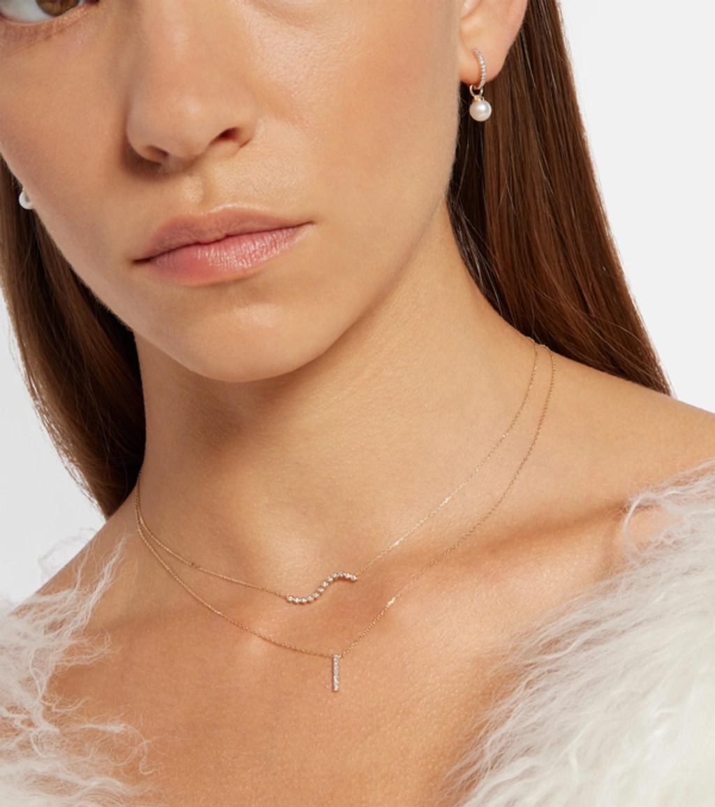 MATEO 14kt Gold La Barre Necklace With Diamonds Product Image