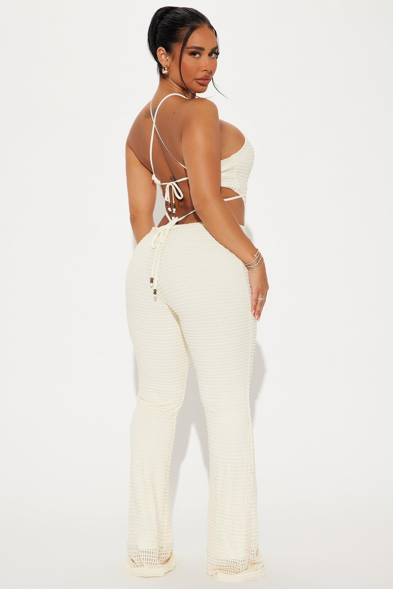 Island Dreams Crochet Jumpsuit - Cream Product Image