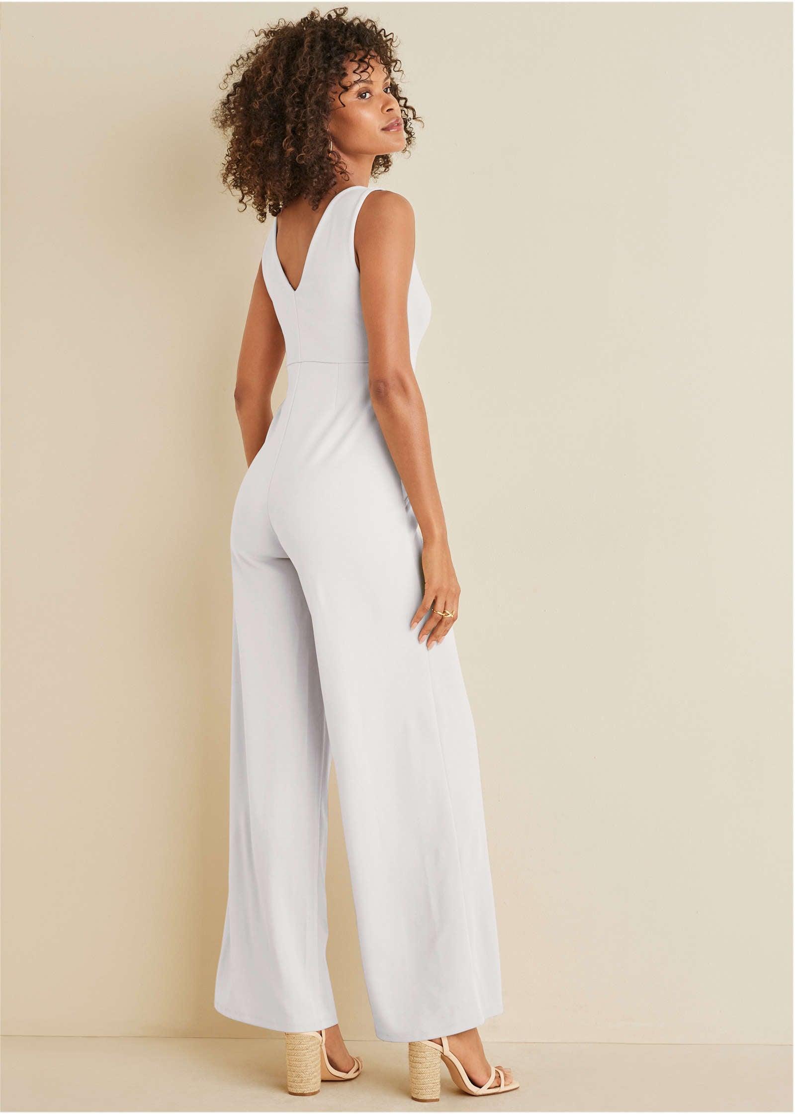 Wide Leg Jumpsuit - White Product Image