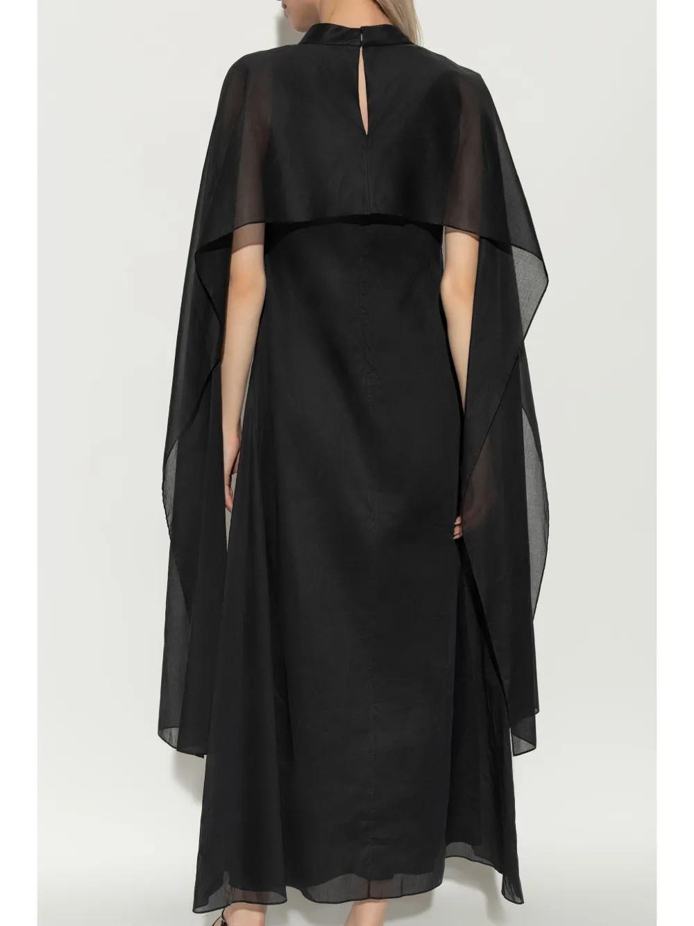JIL SANDER Flowing Sleeved Maxi Dress In Black Product Image