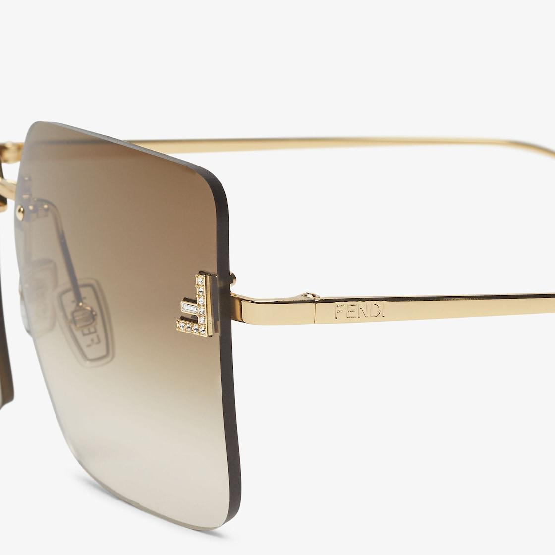 Fendi First CrystalGold metal sunglasses with brown gradient lenses Product Image