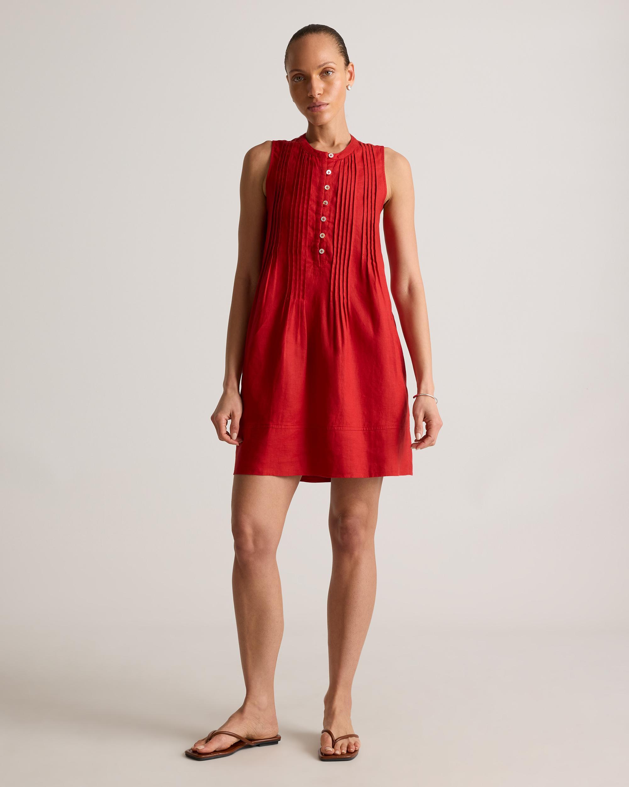 Quince | Women's 100% European Linen Sleeveless Swing Dress Size XS Product Image