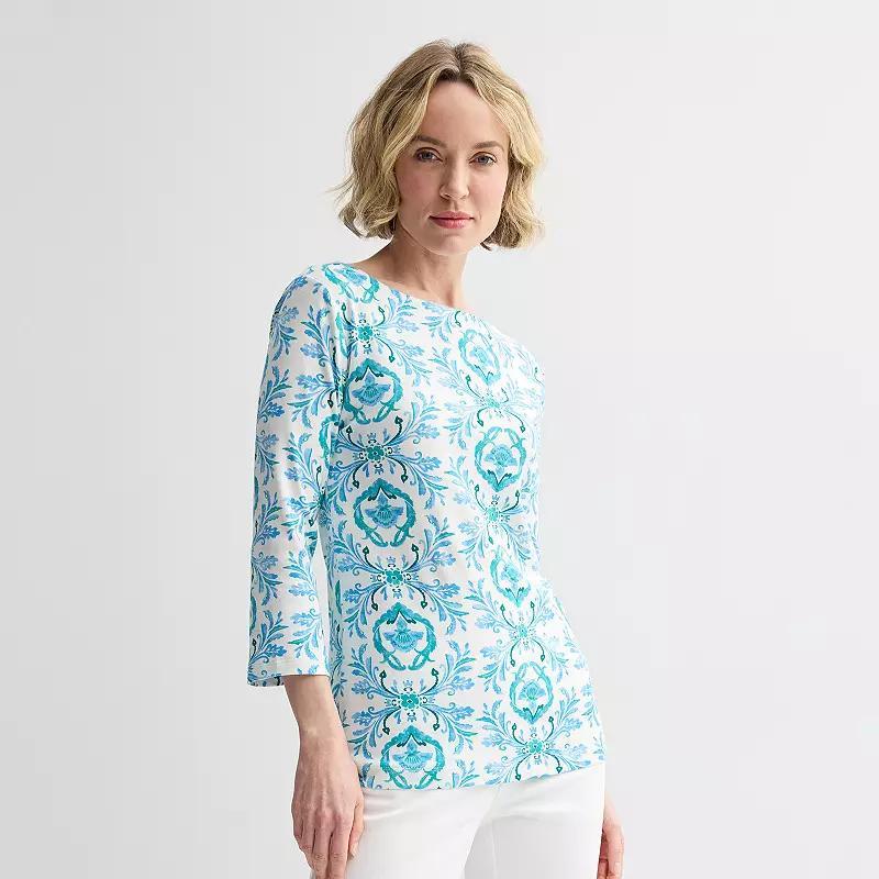 Women's Croft & Barrow® Boatneck Top, Size: XL, Pink Vibrant Tile Product Image