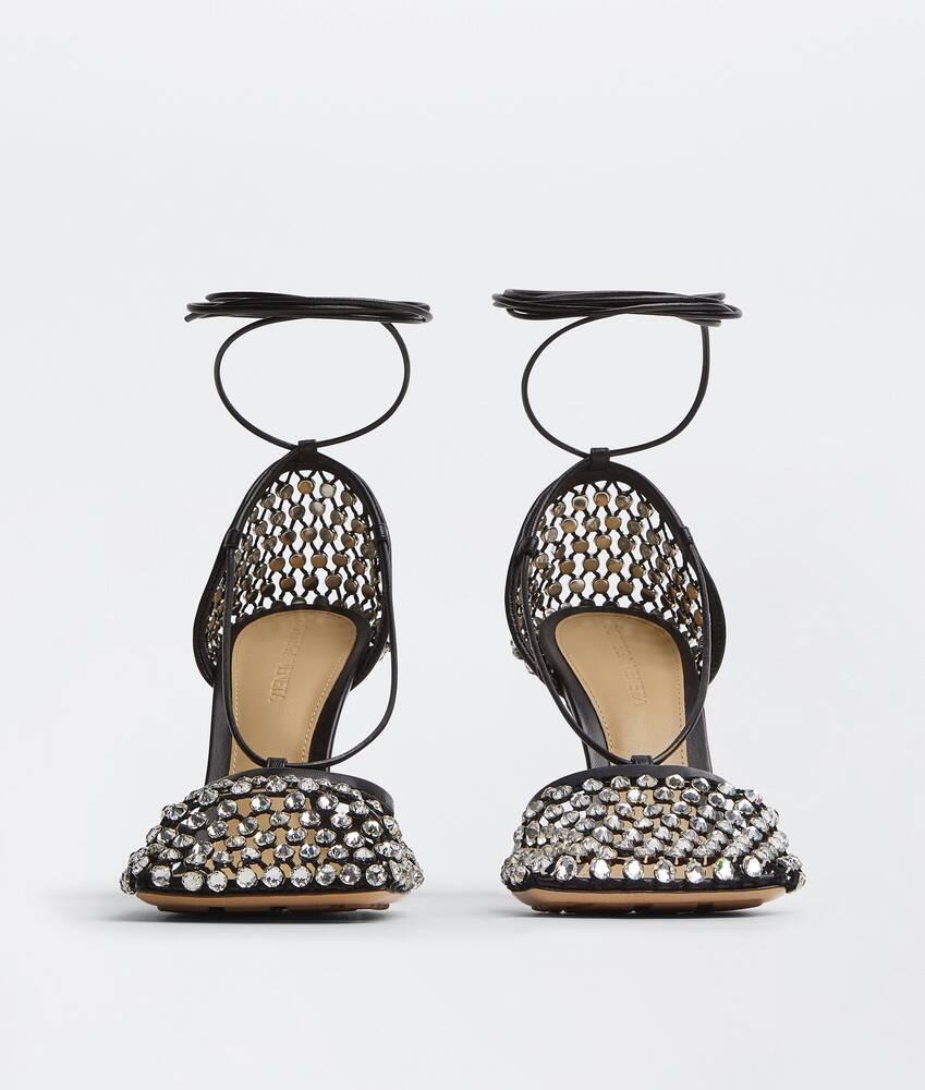 Women's Sparkle Stretch Lace-Up Sandal in Black Product Image