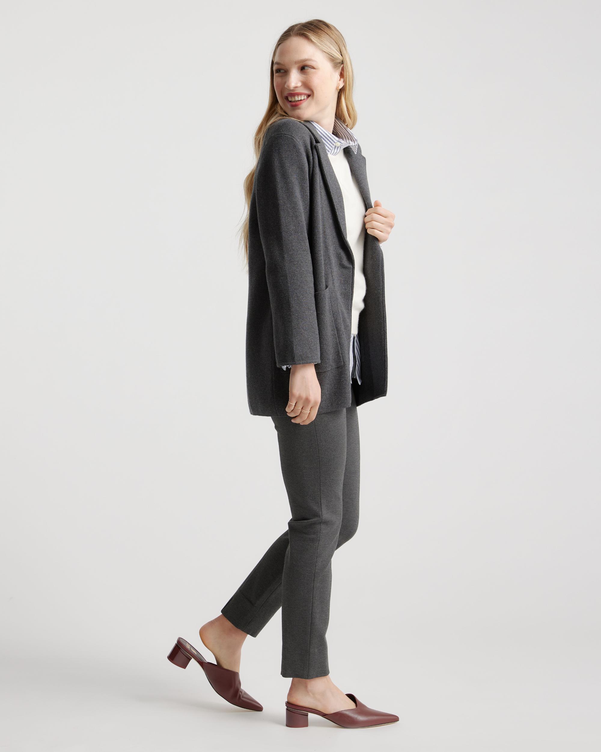 Quince | Women's Ultra-Stretch Ponte Pintuck Ankle Pants Size XL, Rayon Product Image