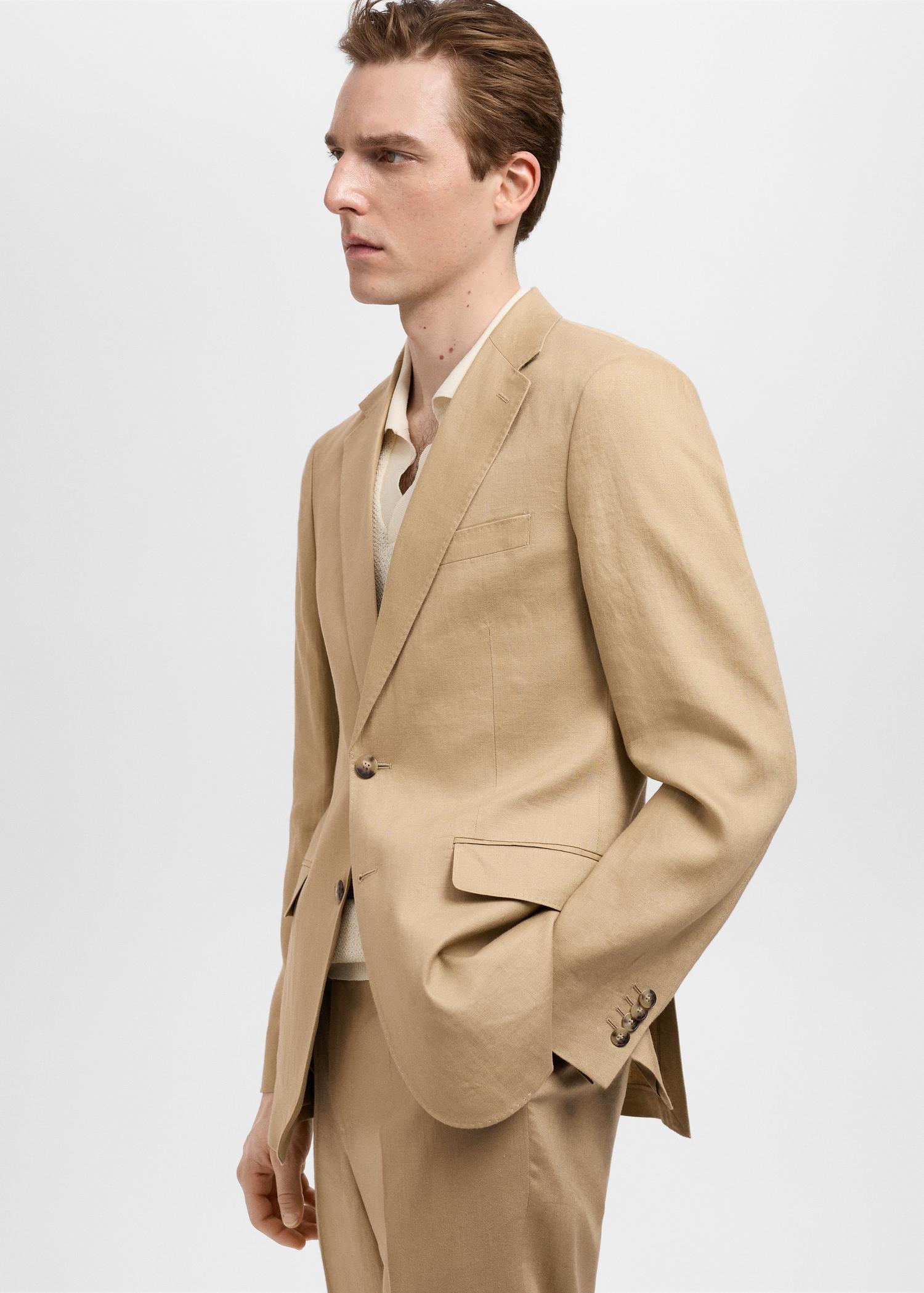 Amalfi 100% linen slim-fit suit blazer - Men | MANGO USA Product Image
