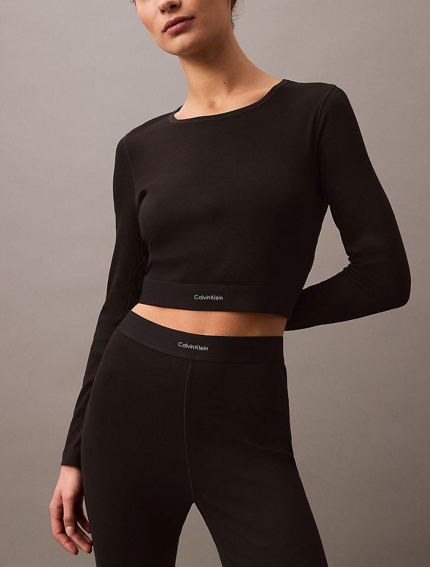 Cotton Stretch Rib Cropped T-Shirt Product Image