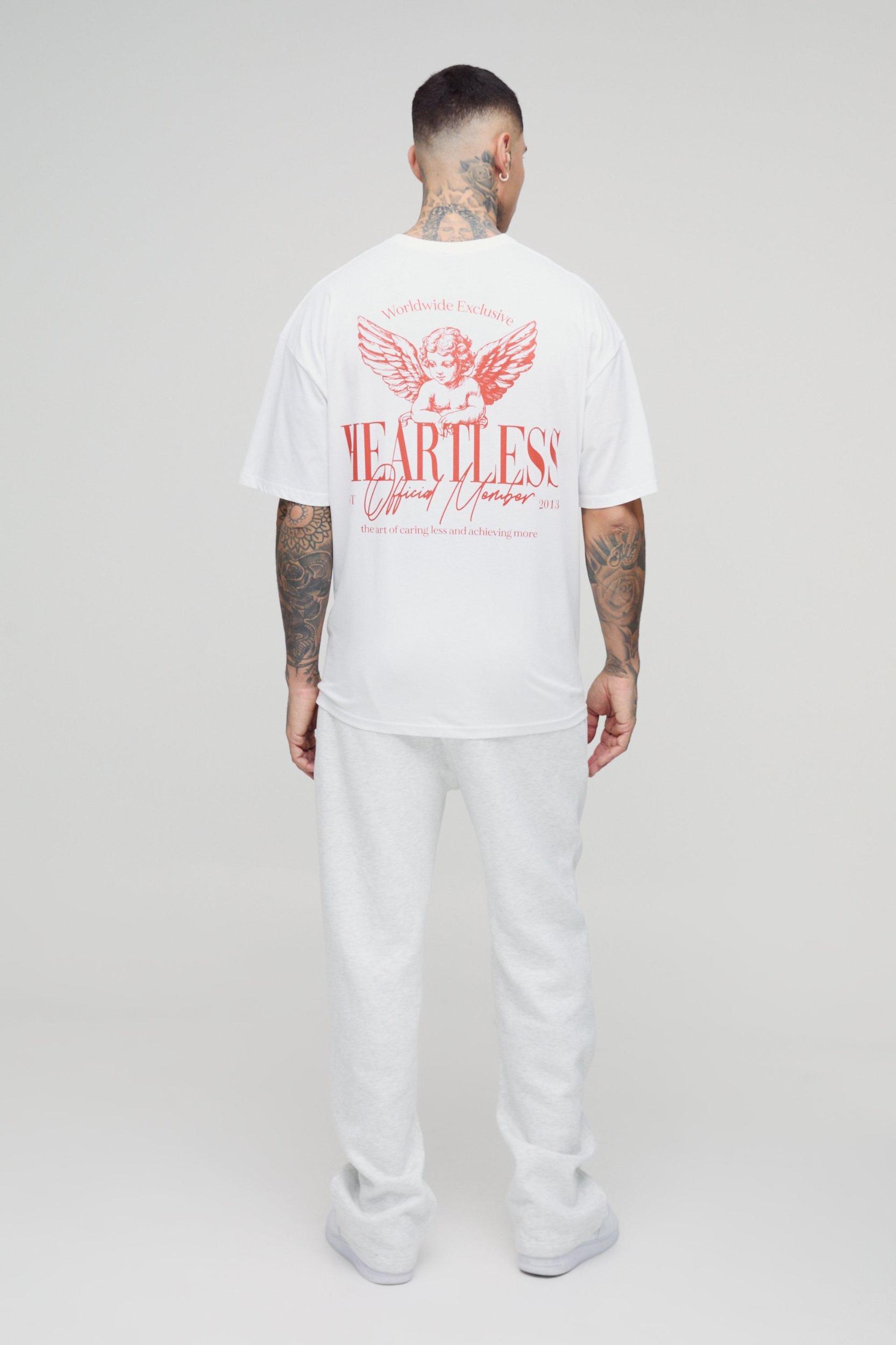 Tall Oversized Heartless Cherub Heart Graphic T-Shirt | boohooMAN USA Product Image