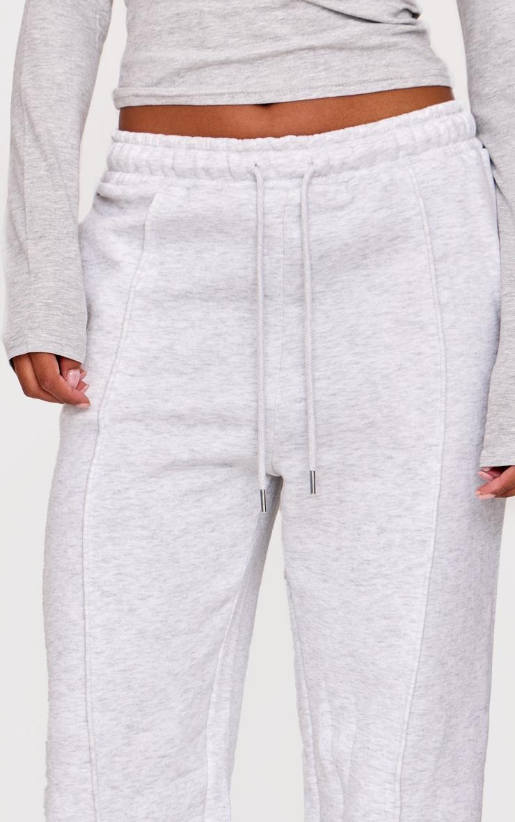 Ice Grey Oversized Pintuck Wide Leg Sweatpants Product Image