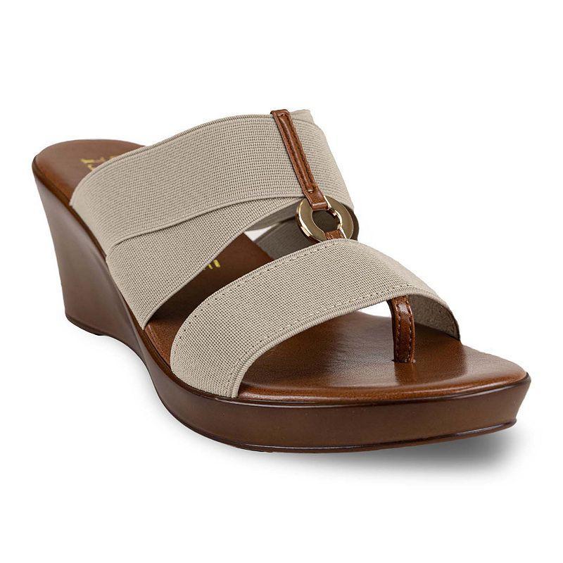 Italian Shoemakers Celsi Womens Wedge Sandals Brown Product Image